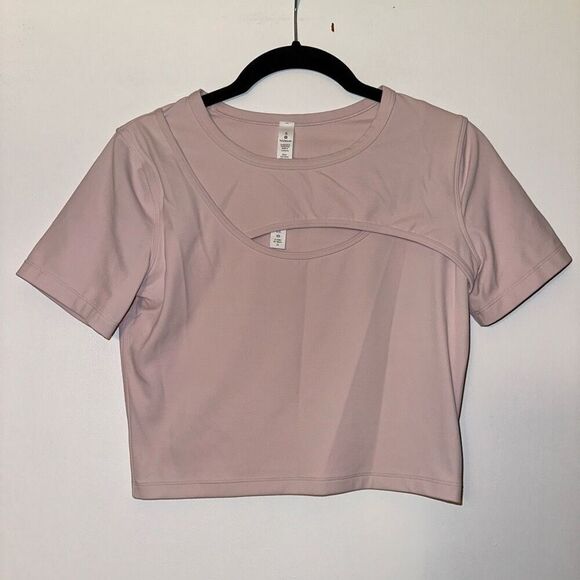 Lululemon Get Centred Short Sleeve Shirt Misty Pink Size 6 EUC - Picture 1 of 10